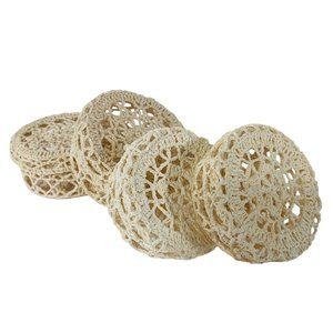 Set of 4 Vintage Bohemian Woven Lace Trinket Boxes Cottage Core Decor Farm House